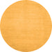 Round Abstract Orange Modern Rug, abs2726org