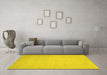 Machine Washable Abstract Yellow Modern Rug in a Living Room, wshabs2726yw