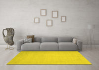 Machine Washable Abstract Yellow Modern Rug, wshabs2726yw