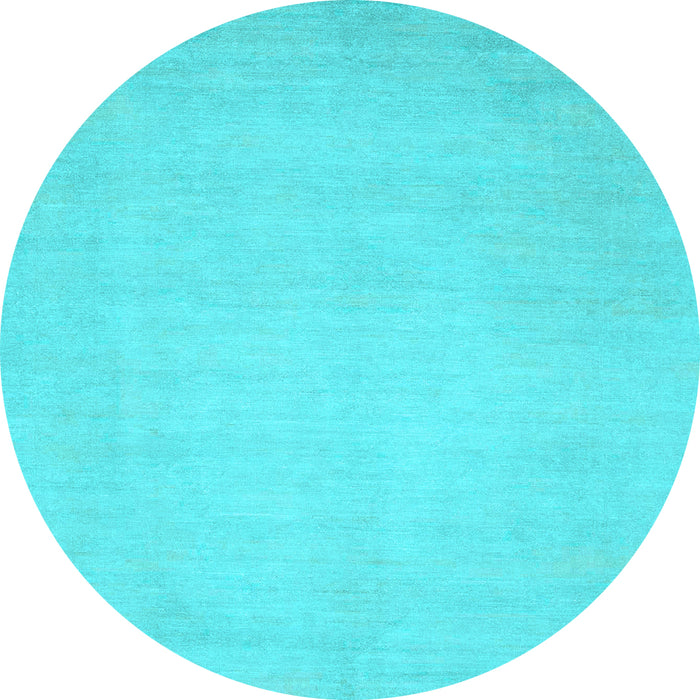 Round Abstract Light Blue Modern Rug, abs2726lblu