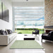 Square Abstract Green Modern Rug in a Living Room, abs2726