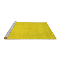 Sideview of Machine Washable Abstract Yellow Modern Rug, wshabs2726yw