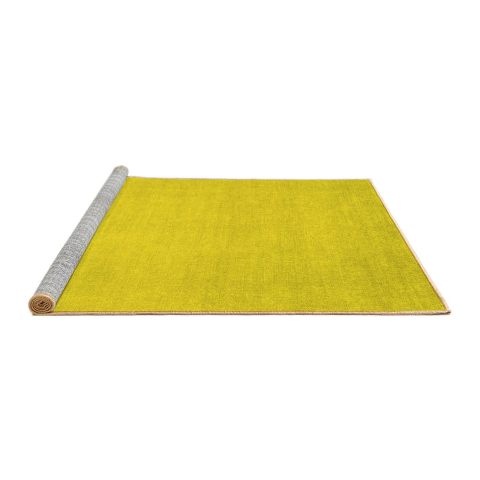 Sideview of Machine Washable Abstract Yellow Modern Rug, wshabs2726yw