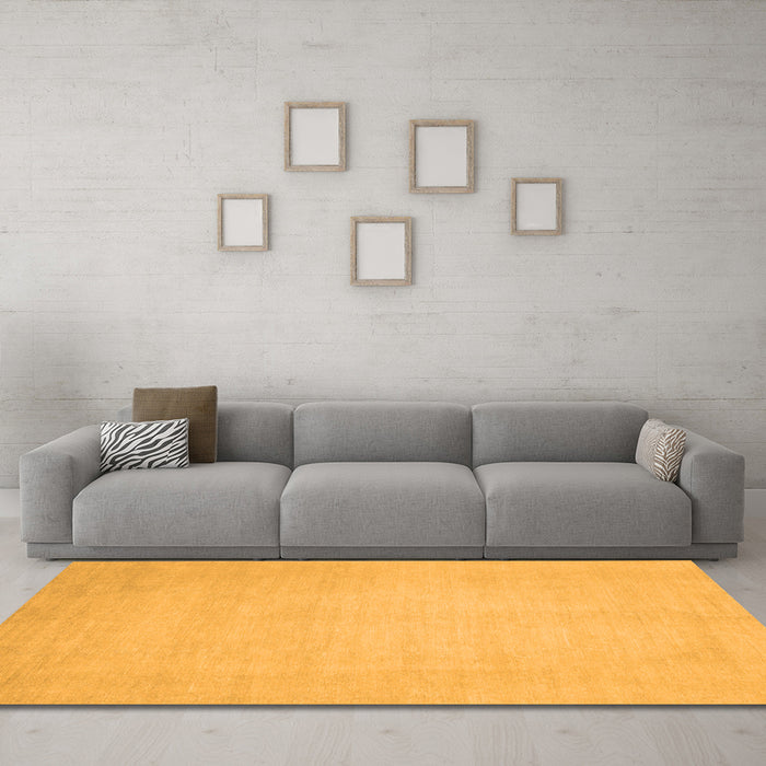 Machine Washable Abstract Orange Modern Area Rugs in a Living Room, wshabs2726org