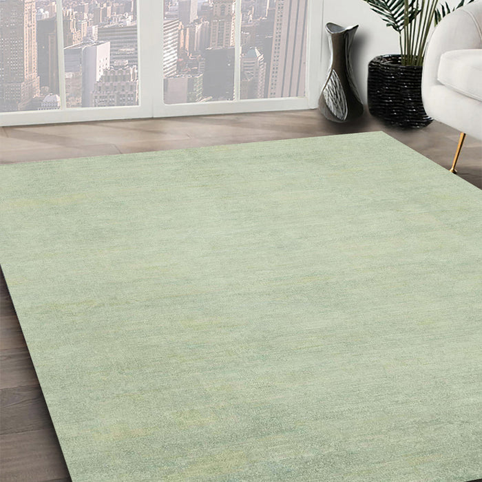 Machine Washable Abstract Green Rug in a Family Room, wshabs2726