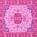 Square Abstract Pink Modern Rug, abs2727pnk