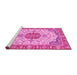 Sideview of Machine Washable Abstract Pink Modern Rug, wshabs2727pnk