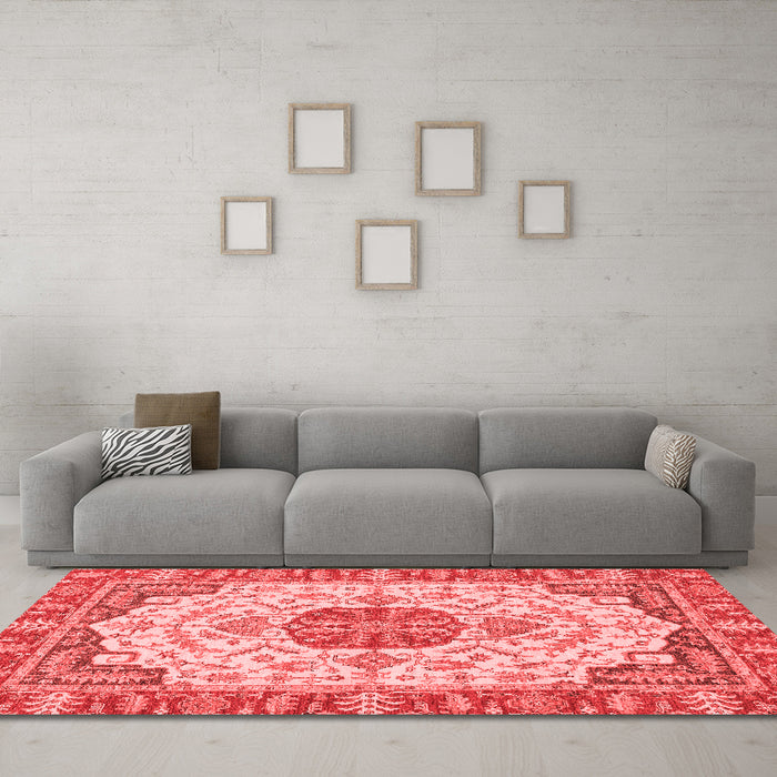 Modern Red Washable Rugs