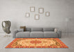 Machine Washable Abstract Orange Modern Area Rugs in a Living Room, wshabs2727org