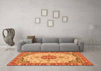 Machine Washable Abstract Orange Modern Rug, wshabs2727org