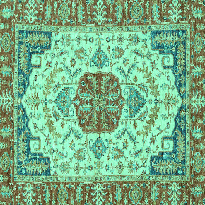 Square Abstract Turquoise Modern Rug, abs2727turq