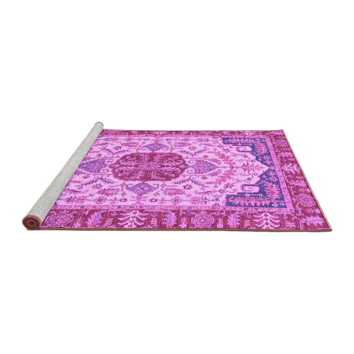 Sideview of Machine Washable Abstract Purple Modern Area Rugs, wshabs2727pur