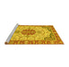 Sideview of Machine Washable Abstract Yellow Modern Rug, wshabs2727yw