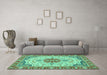 Machine Washable Abstract Turquoise Modern Area Rugs in a Living Room,, wshabs2727turq