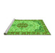 Sideview of Machine Washable Abstract Green Modern Area Rugs, wshabs2727grn