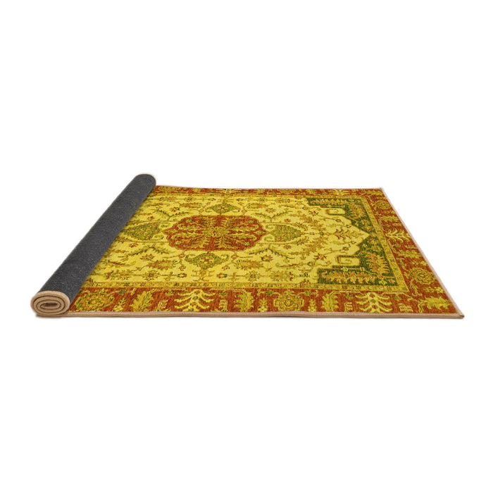 Sideview of Abstract Yellow Modern Rug, abs2727yw