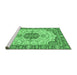 Sideview of Machine Washable Abstract Emerald Green Modern Area Rugs, wshabs2727emgrn