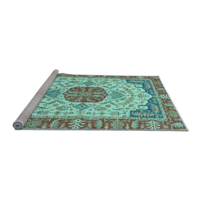 Sideview of Machine Washable Abstract Light Blue Modern Rug, wshabs2727lblu