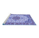 Sideview of Machine Washable Abstract Blue Modern Rug, wshabs2727blu