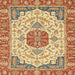 Square Machine Washable Abstract Red Rug, wshabs2727