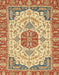 Machine Washable Abstract Red Rug, wshabs2727