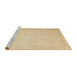 Sideview of Machine Washable Abstract Brown Gold Rug, wshabs2728