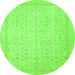 Round Oriental Green Traditional Rug, abs2728grn