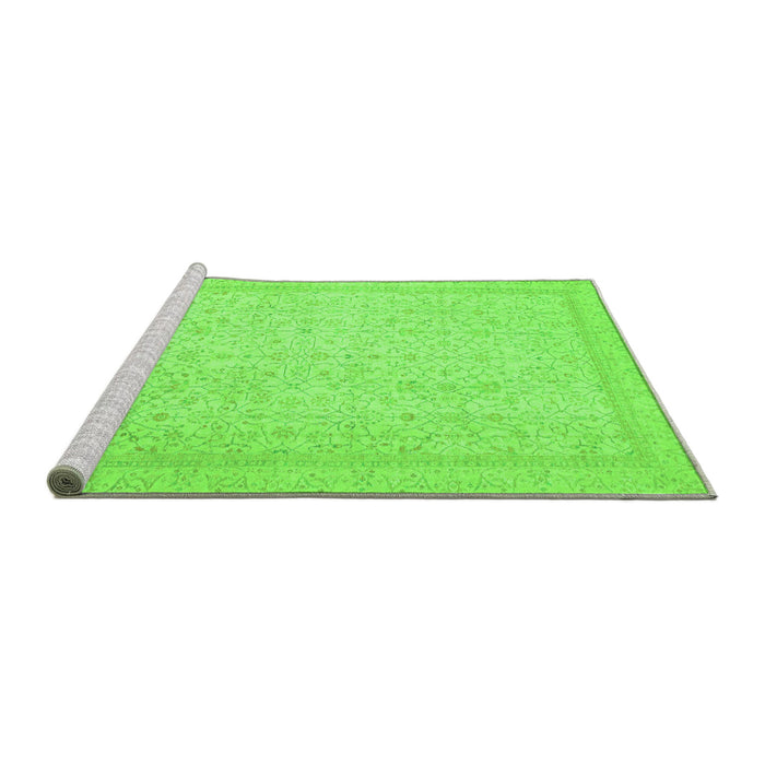 Sideview of Machine Washable Oriental Green Traditional Area Rugs, wshabs2728grn