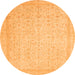 Round Oriental Orange Traditional Rug, abs2728org