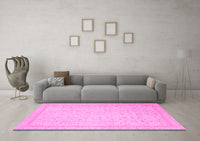 Machine Washable Oriental Pink Traditional Rug, wshabs2728pnk