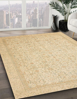 Machine Washable Abstract Brown Gold Rug in a Family Room, wshabs2728