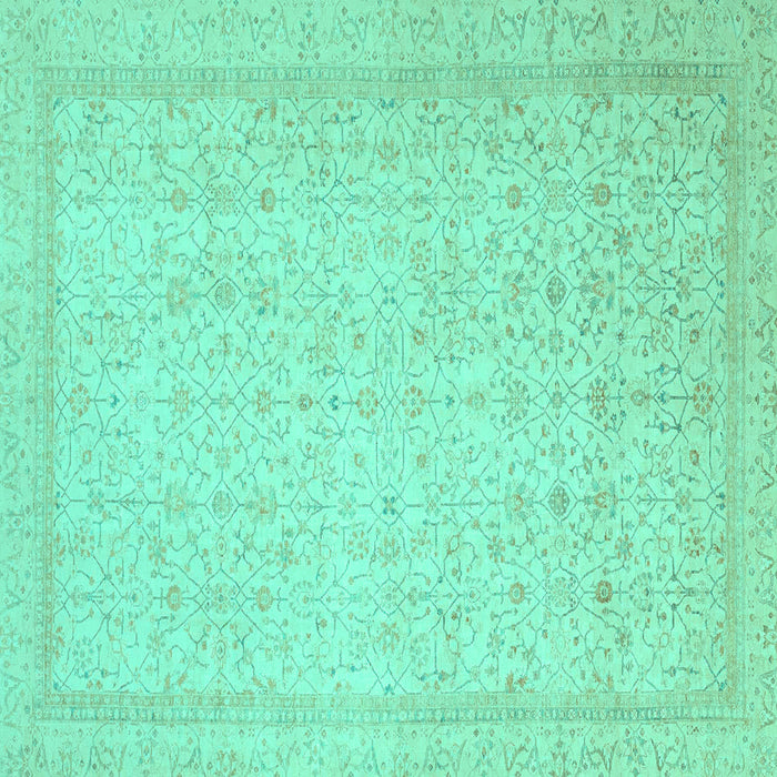 Square Machine Washable Oriental Turquoise Traditional Area Rugs, wshabs2728turq