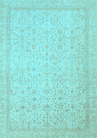 Oriental Light Blue Traditional Rug, abs2728lblu