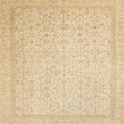 Square Abstract Brown Gold Oriental Rug, abs2728