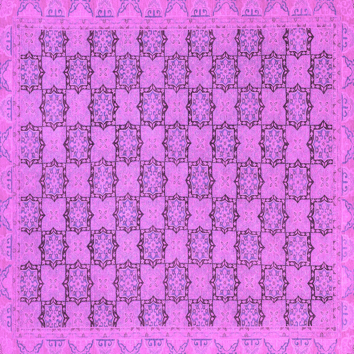 Square Machine Washable Abstract Purple Modern Area Rugs, wshabs2729pur