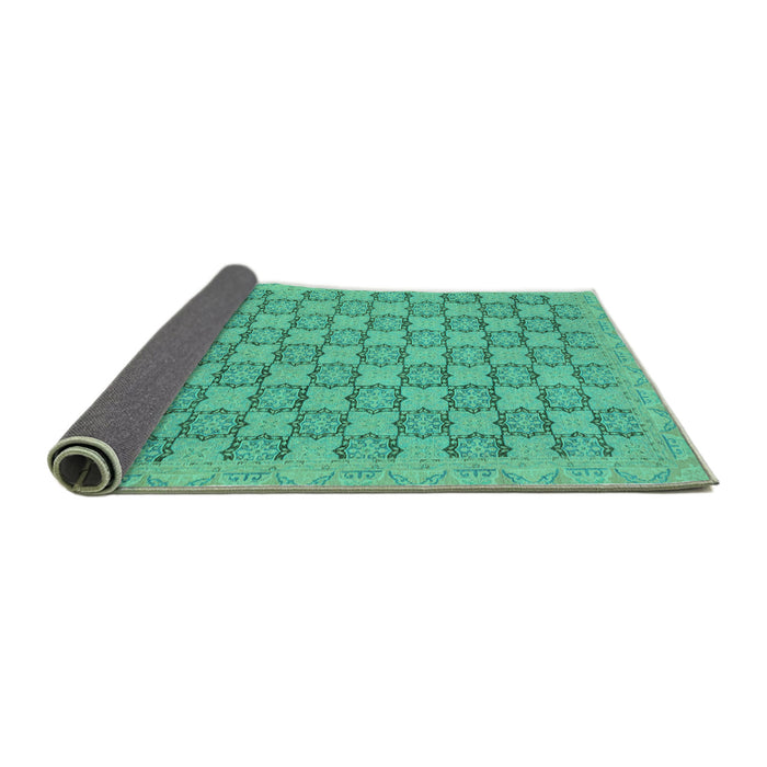 Sideview of Abstract Turquoise Modern Rug, abs2729turq