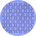 Round Abstract Blue Modern Rug, abs2729blu