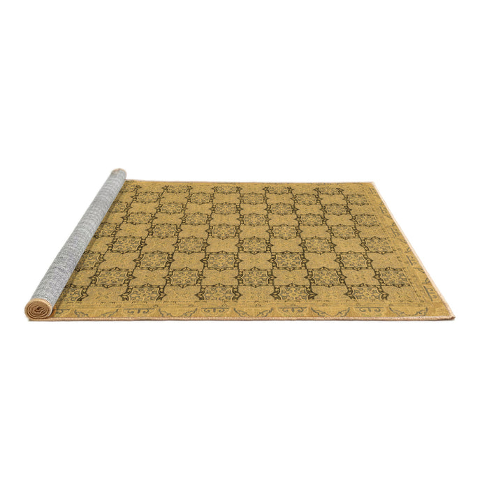 Sideview of Machine Washable Abstract Brown Modern Rug, wshabs2729brn