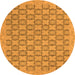 Round Abstract Orange Modern Rug, abs2729org