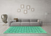 Machine Washable Abstract Turquoise Modern Area Rugs in a Living Room,, wshabs2729turq