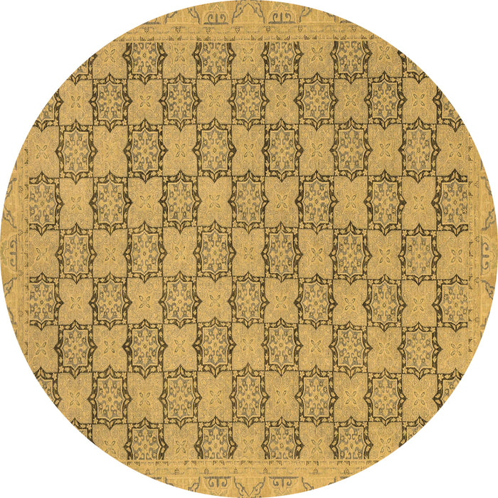 Round Abstract Brown Modern Rug, abs2729brn