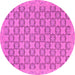 Round Machine Washable Abstract Pink Modern Rug, wshabs2729pnk