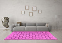 Machine Washable Abstract Pink Modern Rug, wshabs2729pnk