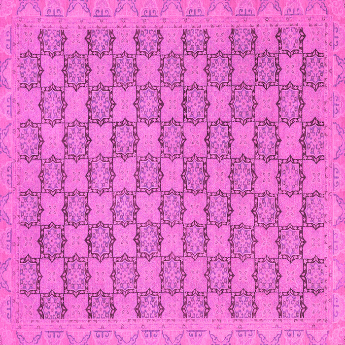 Square Abstract Pink Modern Rug, abs2729pnk
