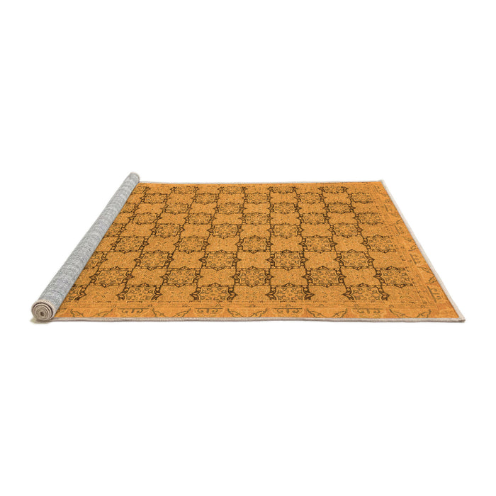 Sideview of Machine Washable Abstract Orange Modern Area Rugs, wshabs2729org