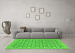 Machine Washable Abstract Green Modern Area Rugs in a Living Room,, wshabs2729grn