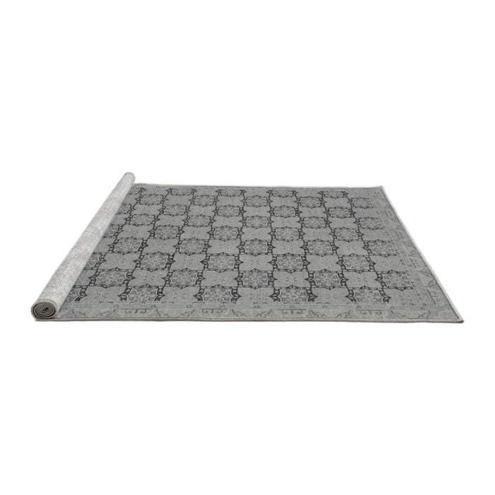 Sideview of Machine Washable Abstract Gray Modern Rug, wshabs2729gry