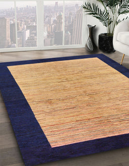 Abstract Orange Oriental Rug in Family Room, abs272