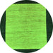 Round Oriental Green Modern Rug, abs272grn