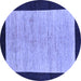 Round Oriental Blue Modern Rug, abs272blu